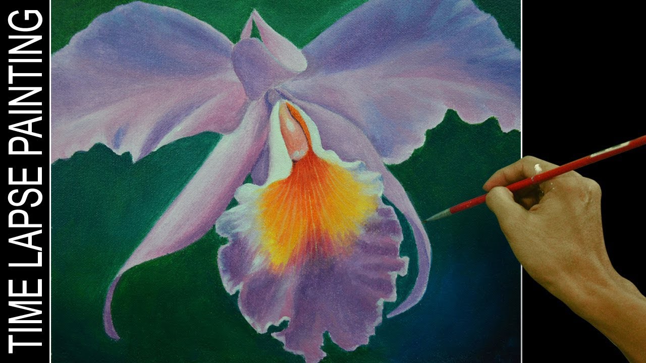 How to Paint an Orchid | Acrylic Painting in Time Lapse by JM Lisondra