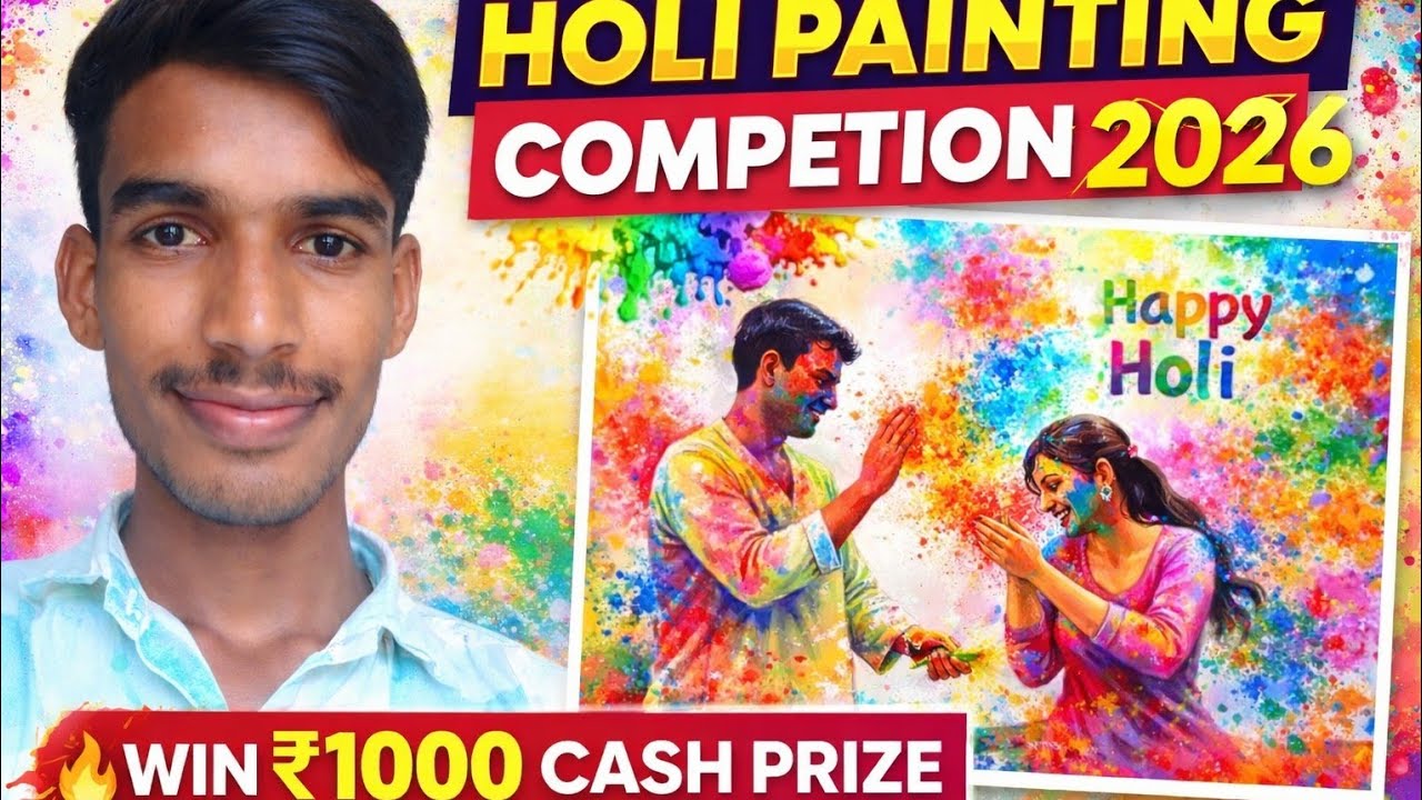 Holi Painting Competition 2026 🌈 | Win ₹1000 Cash Prize 💸 | Open For All Artists 🎨