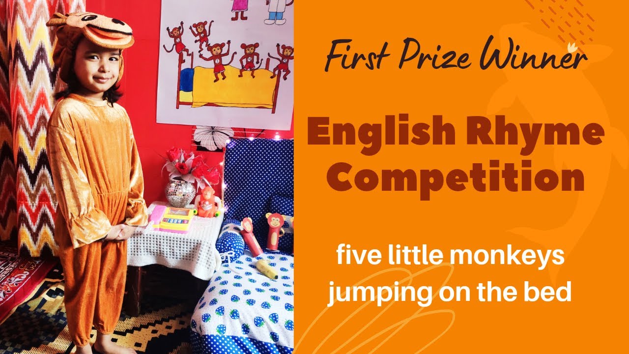 English Rhyme Competition | Five Little Monkeys | First Prize Winning Poem | 5  Little Monkeys |