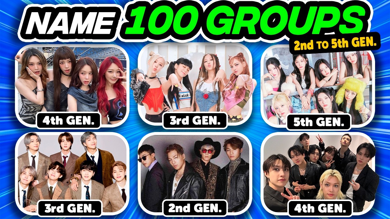 ⭐️ ULTIMATE GUESS 100 KPOP GROUPS 2ND TO 5TH GENERATION | Guess the kpop group - FUN KPOP GAMES 2025