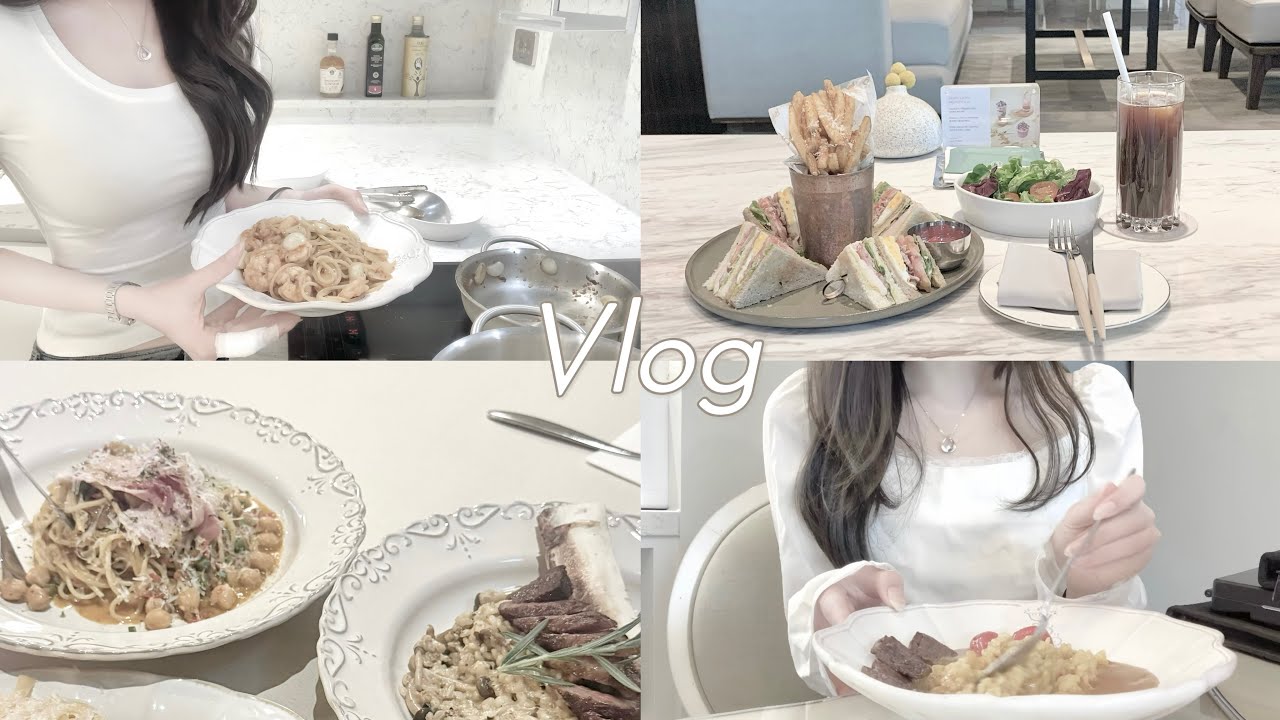 vlog | 하루종일 먹기만 하는 대학생 브이로그..🌷쫀득빵♡ | grwm 🪄• 수강신청..💭 | 무채색 ootd | 미대생 🎨