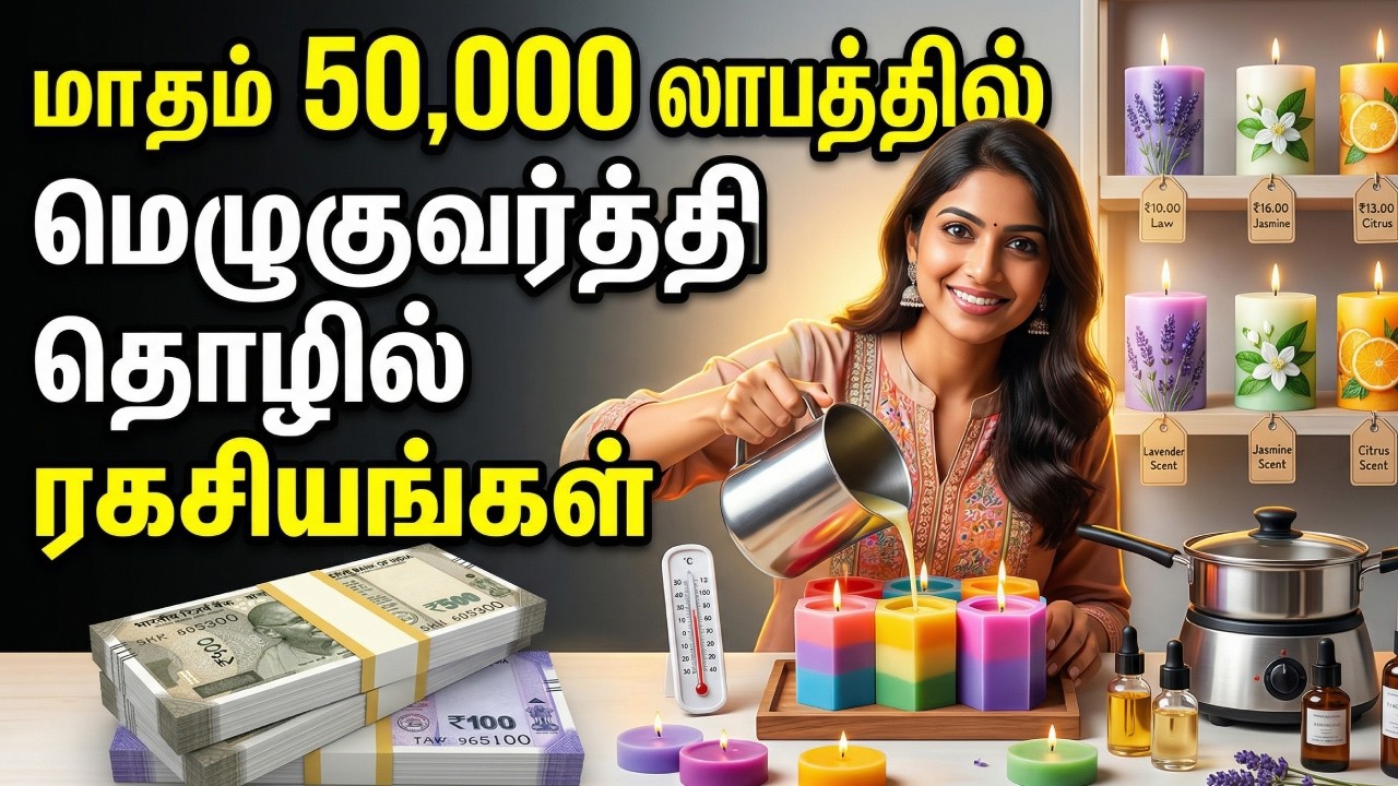 ₹5000 முதலீட்டில் மெழுகுவர்த்தி தொழில் | Candle Making Business Plan in Tamil | Home Business