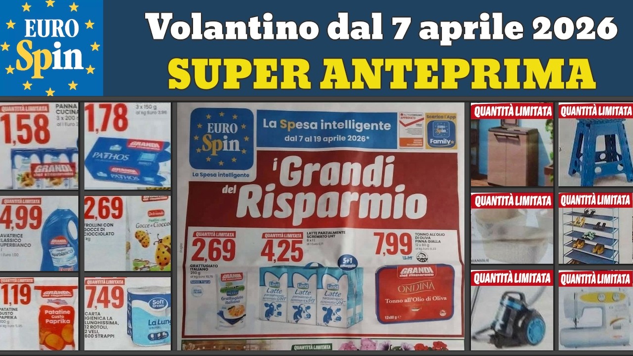 volantino EUROSPIN dal 7 aprile 2026 ✅ #anteprima I grandi del risparmio 🔥 Offerte promozioni casa