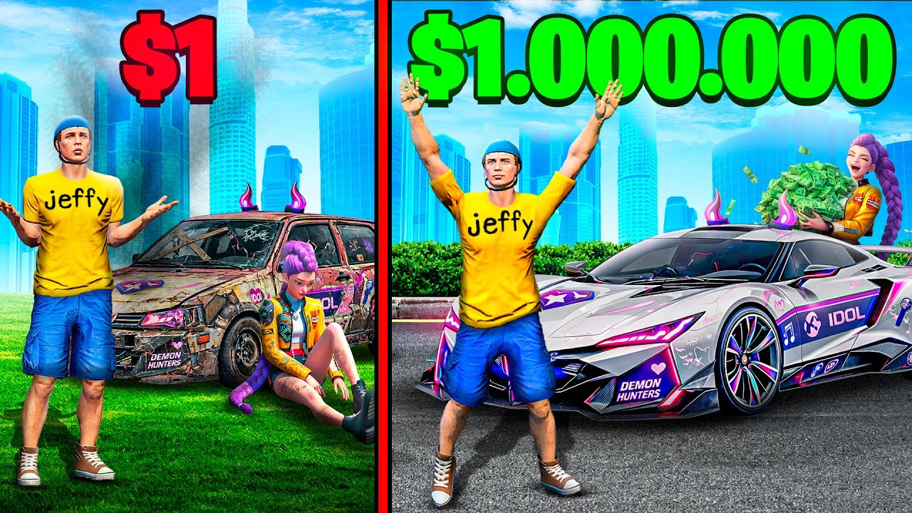 $1 To $1,000,000 Kpop Demon Hunter SUPERCAR In GTA 5!