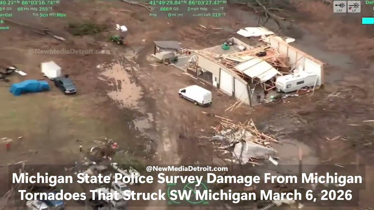 Aerial Footage From Tornadoes That Ripped Through Michigan On March 6, 2026