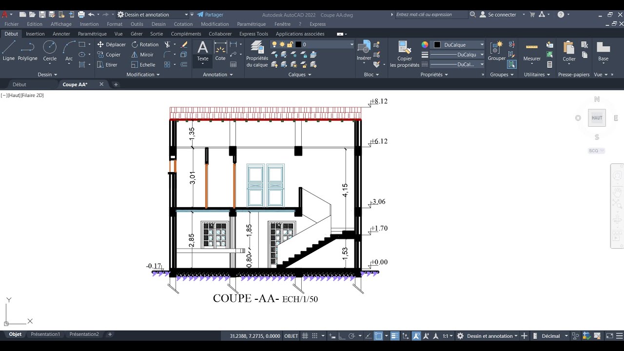 Comment Dessiner une Coupe sur AutoCAD (Tutoriel Complet)?