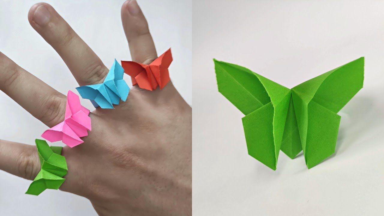 Origami BUTTERFLY ring | How to make a paper rings