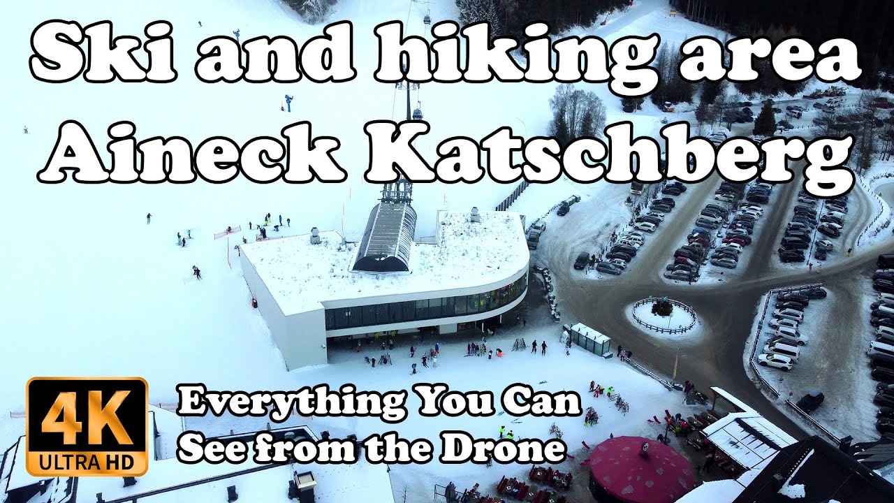 Ski and hiking area Aineck Katschberg St. Margarethen from Drone in 4K