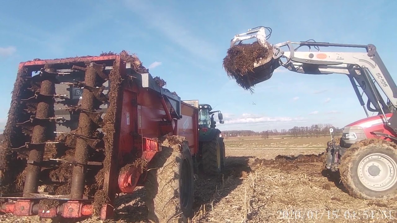 Épandage de fumier/john deere 5115 R + épandeur Brochard