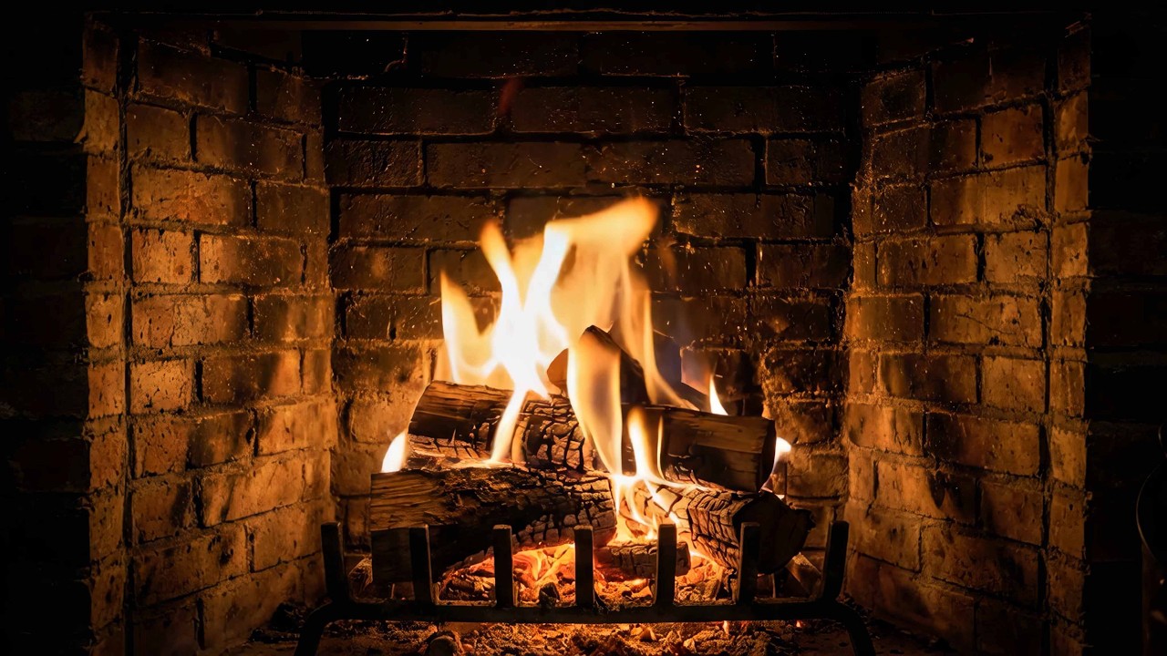 Cozy Fireplace 4K 🔥 Crackling Fire Sounds with Slow Relaxing Music (3 Hour)