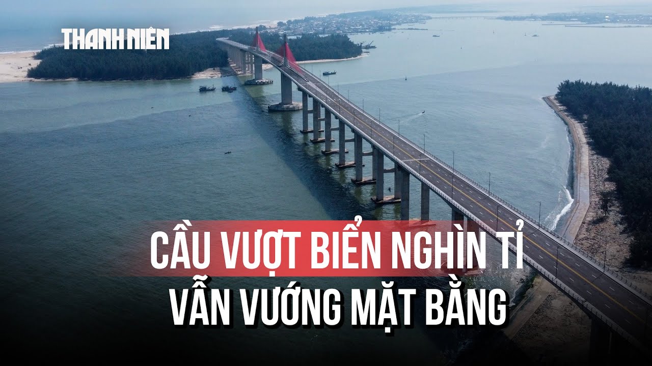 Cận cảnh cầu vượt cửa biển 2.400 tỉ đồng ở Huế vướng mặt bằng