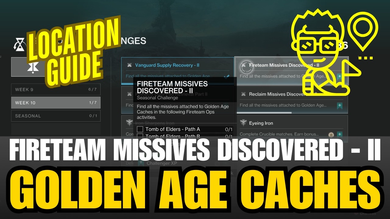 ALL GOLDEN AGE CACHES Week 2 - Fireteam Missives Discovered - II Seasonal Challenge Destiny 2