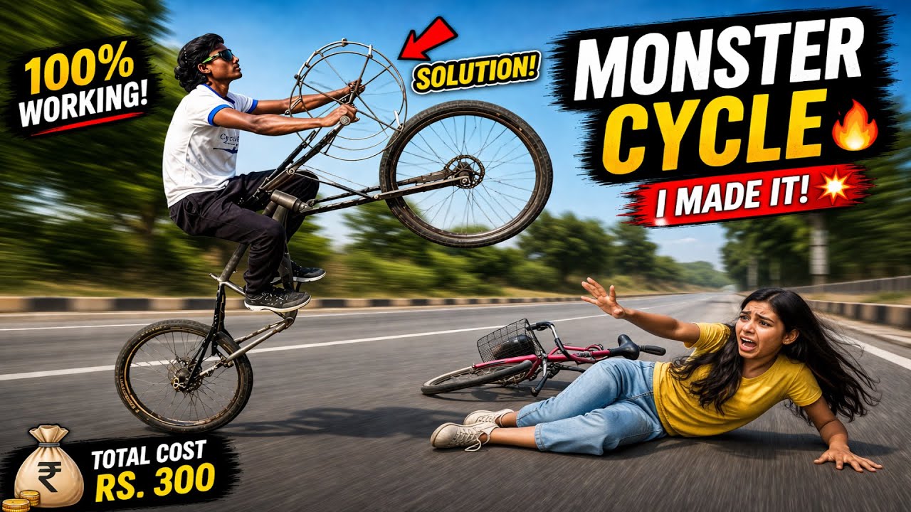 Monster Bicycle 🚲 Craziest Experiment !? EVERYONE SHOCKED 😨#crazyexperiment #unbelievableexperiment