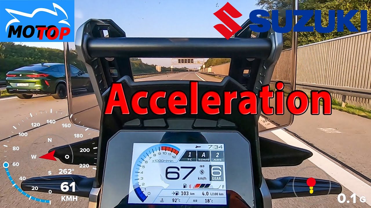 Suzuki V-Strom 1050DE (2023) - ACCELERATION - Gopro GPS and DRAGY measured