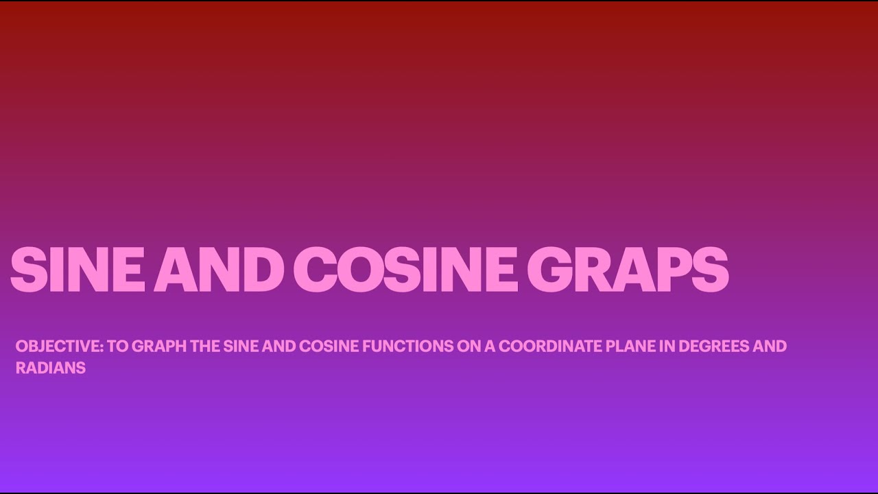 Graphing Sine and Cosine Functions