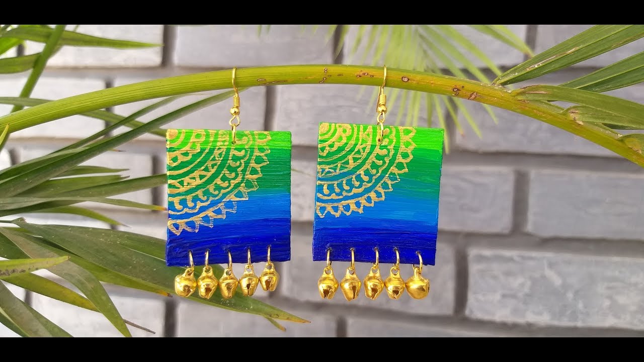 Diy earrings using waste tag/cardboard/how to make beautiful,cheap & easy earrings at home