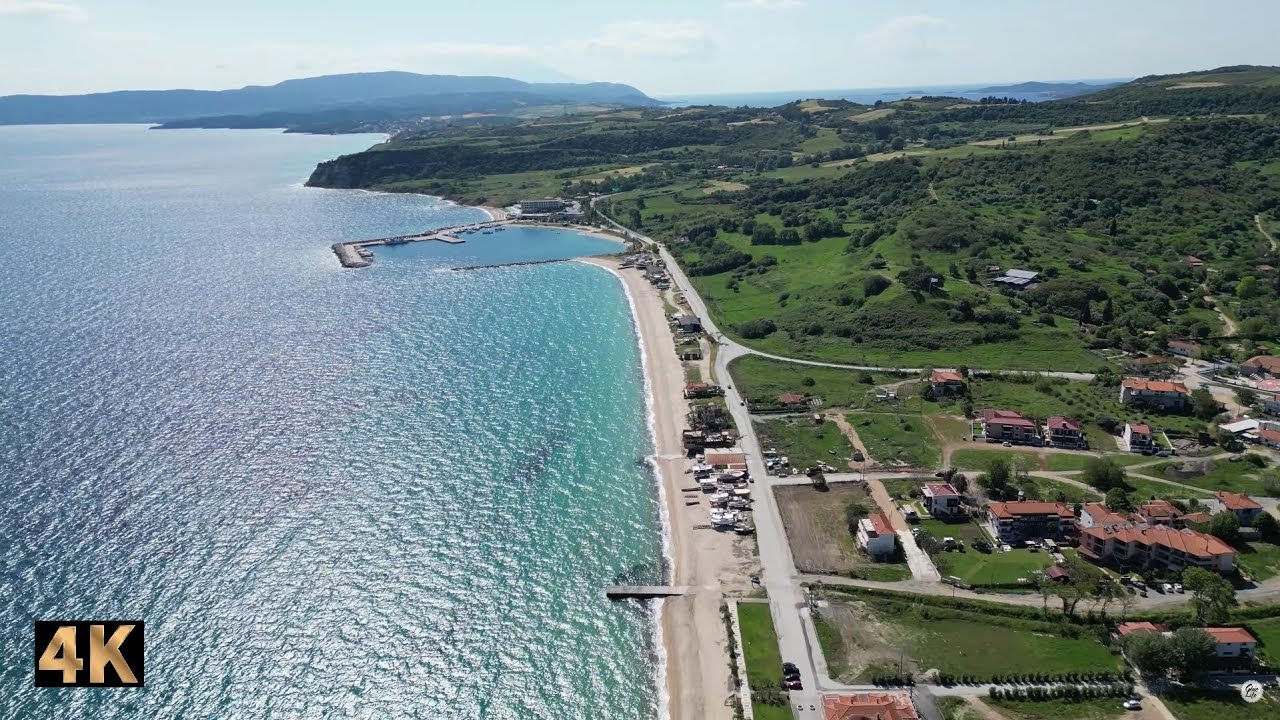 IERISSOS BEACH , CHALKIDIKI , GREECE 🇬🇷 DRONE FOOTAGE