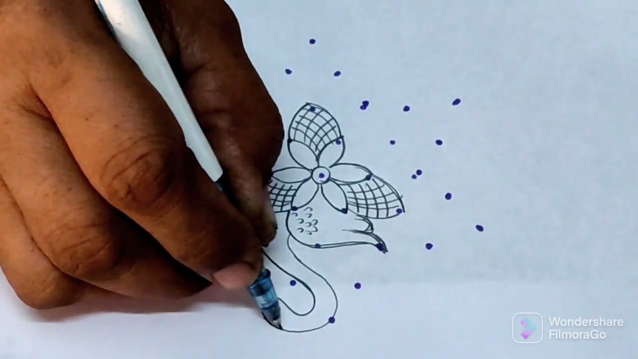 beautiful bird's rangoli..7 to 4.. chukkala Muggulu.. daily kolams..