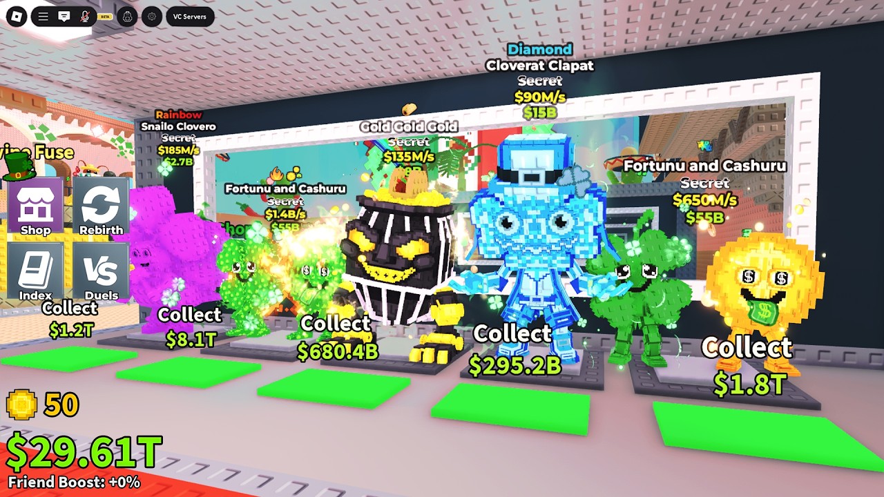 ROBLOX I Got New Cloverat Clapat in St Patricks Admin Abuse - Steal a Brainrot