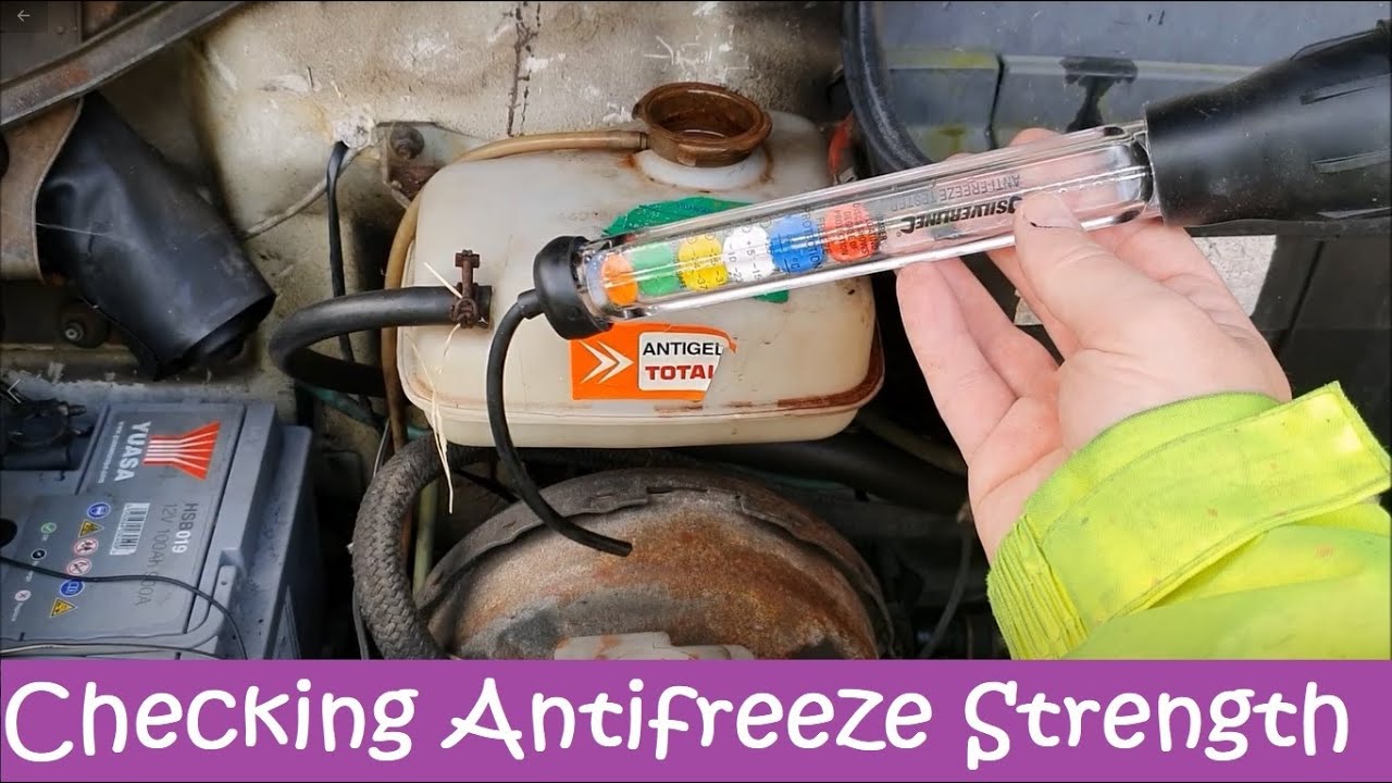 Checking The Antifreeze Concentration In The Motorhome Before Winter