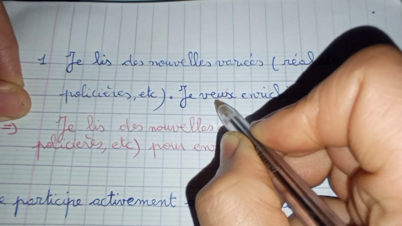 Utiliser l'expression du but pour fixer un objectif à propos du projet page 120 parcours.