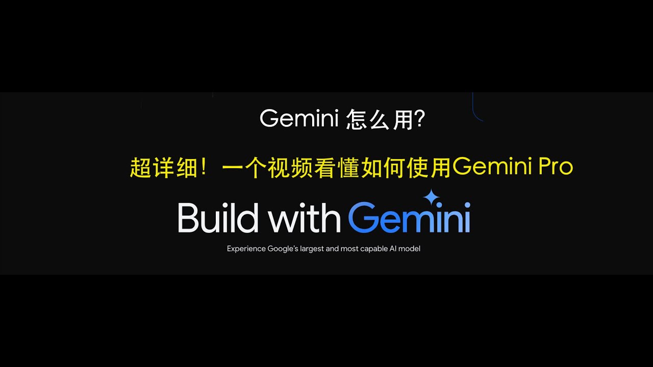 【Gemini Pro使用指南】超详细！一个视频看懂怎么使用 Google Gemini Pro。干货满满