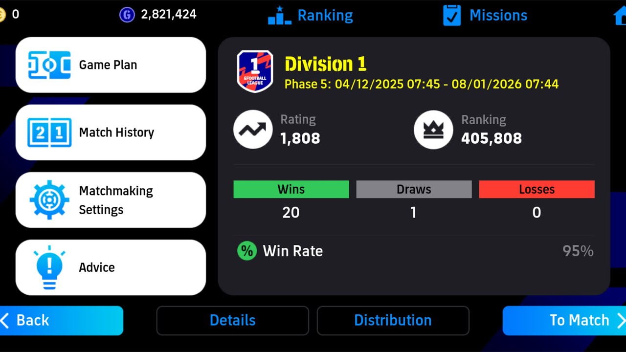 INTO DIVISON 1 🥶🔥,(20 Wins , 1 Draw & 0 Loss) . FULL GAMEPLAY RAW VIDEO 