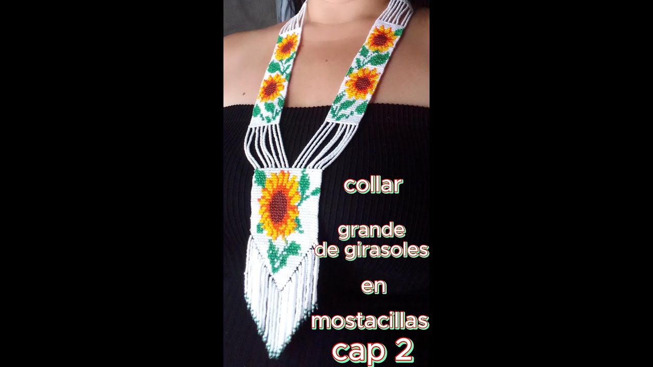 COLLAR GRANDE EN GIRASOLES EN MOSTACILLA # 10 PARTE  2