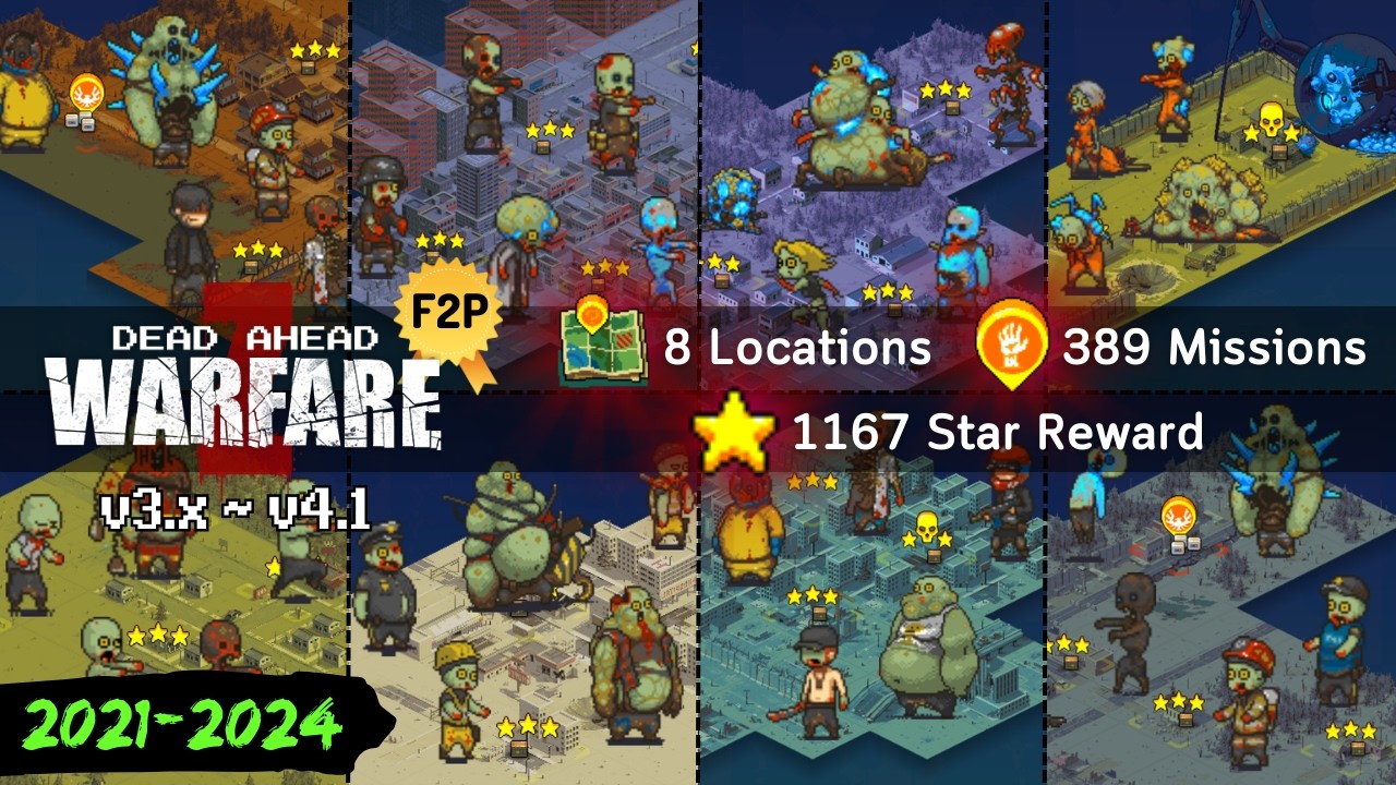 Dead Ahead: Zombie Warfare - Full Episode 1 Complete Location 1~8 💀 DAZW v3.x~v4.1 (2021~2024)