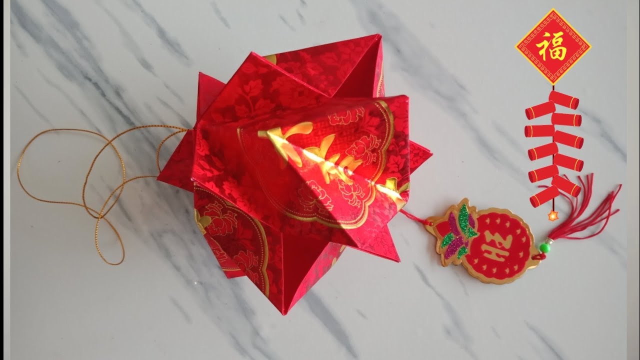 DIY Hongbao Lantern 🏮 CNY |How to make angbow lantern for Chinese New Year for decor