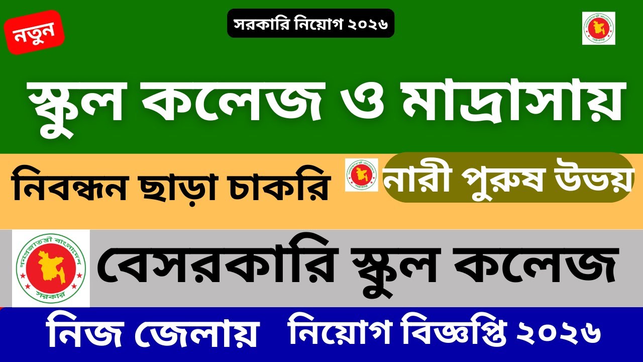 সকল স্কুল ও কলেজের নিয়োগ বিজ্ঞপ্তি ২০২৬ | All School & College Job Circular 2026 |