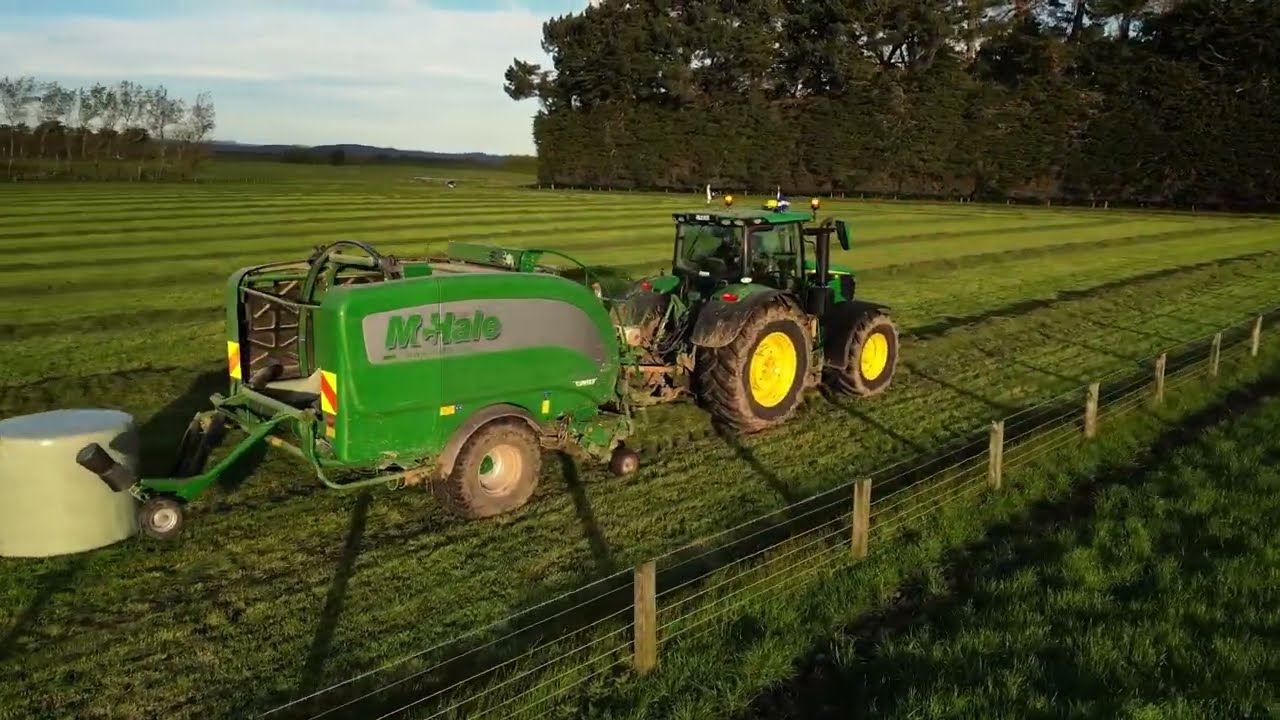 Baling and wrapping in NZ with a McHale! D Thompson Contracting