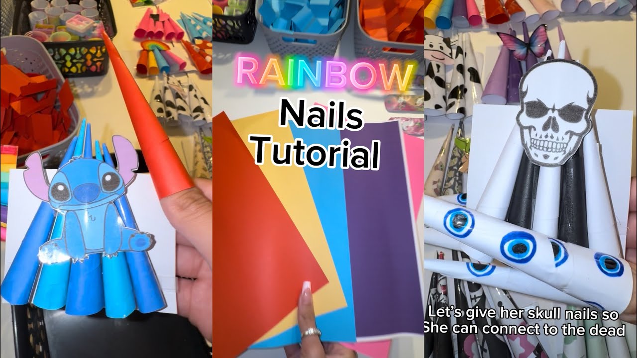 NAILS COMPILATION💘 paper nail designs + tutorial