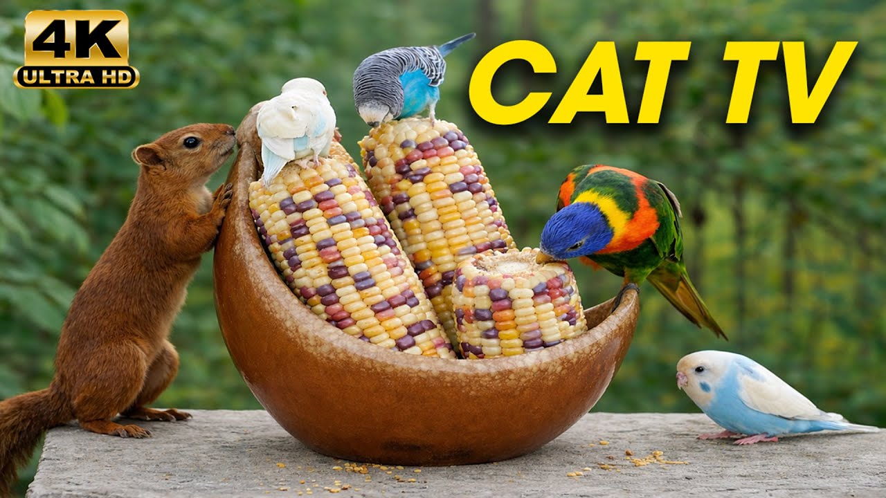 Peaceful Nature Viewing 🌿 – Birds 🐦 and Squirrels 🐿️ – Cat TV for Cats | CatTV Central