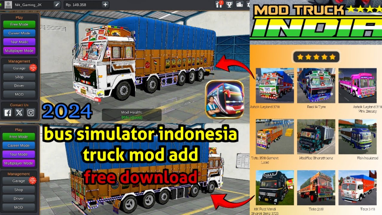 Bus Simulator Indonesia Me Truck Kaise le 2024 || Скачать мод Bus Simulator Indonesia Truck