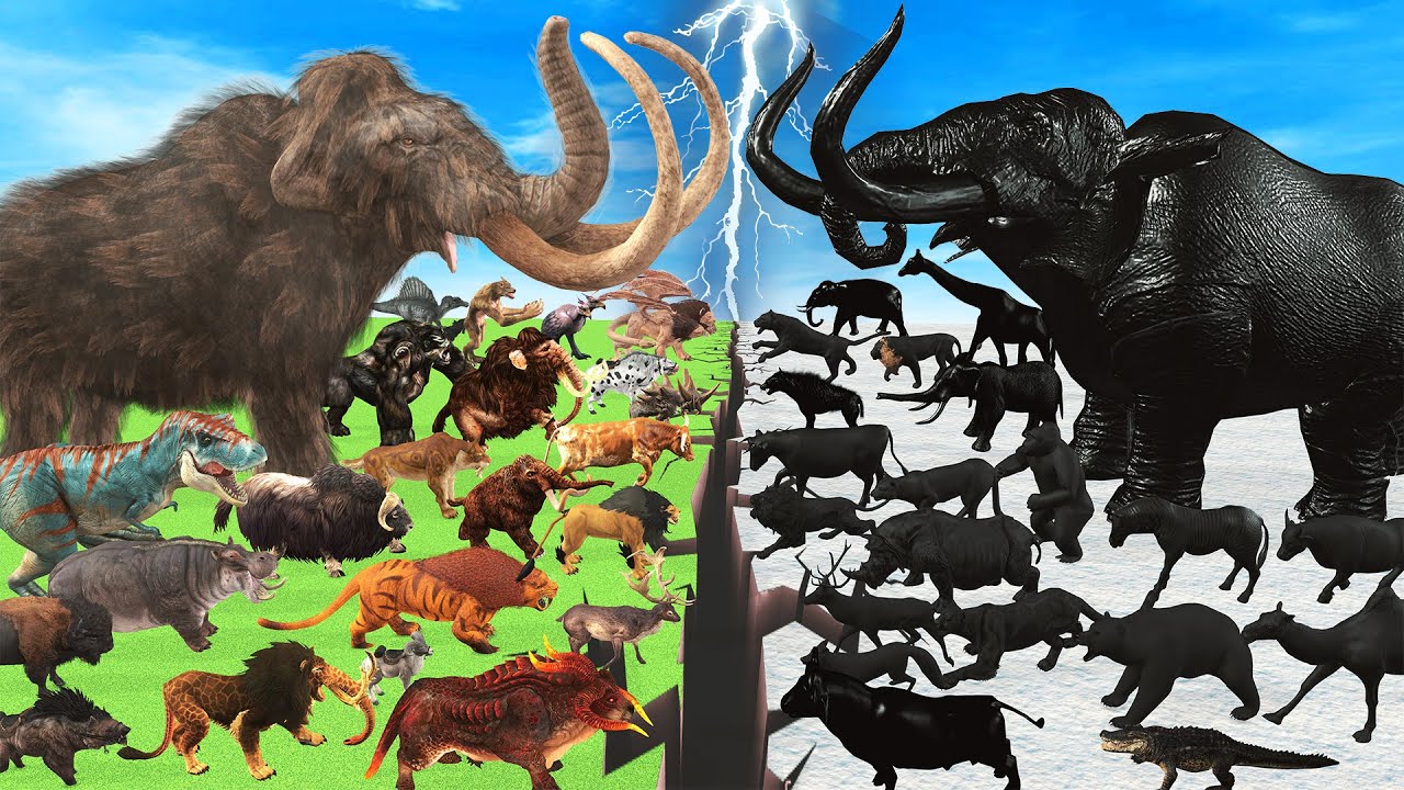 Prehistoric Animals Epic Battle Real Life Animals vs Shadow Animals Animal Revolt Battle Simulator