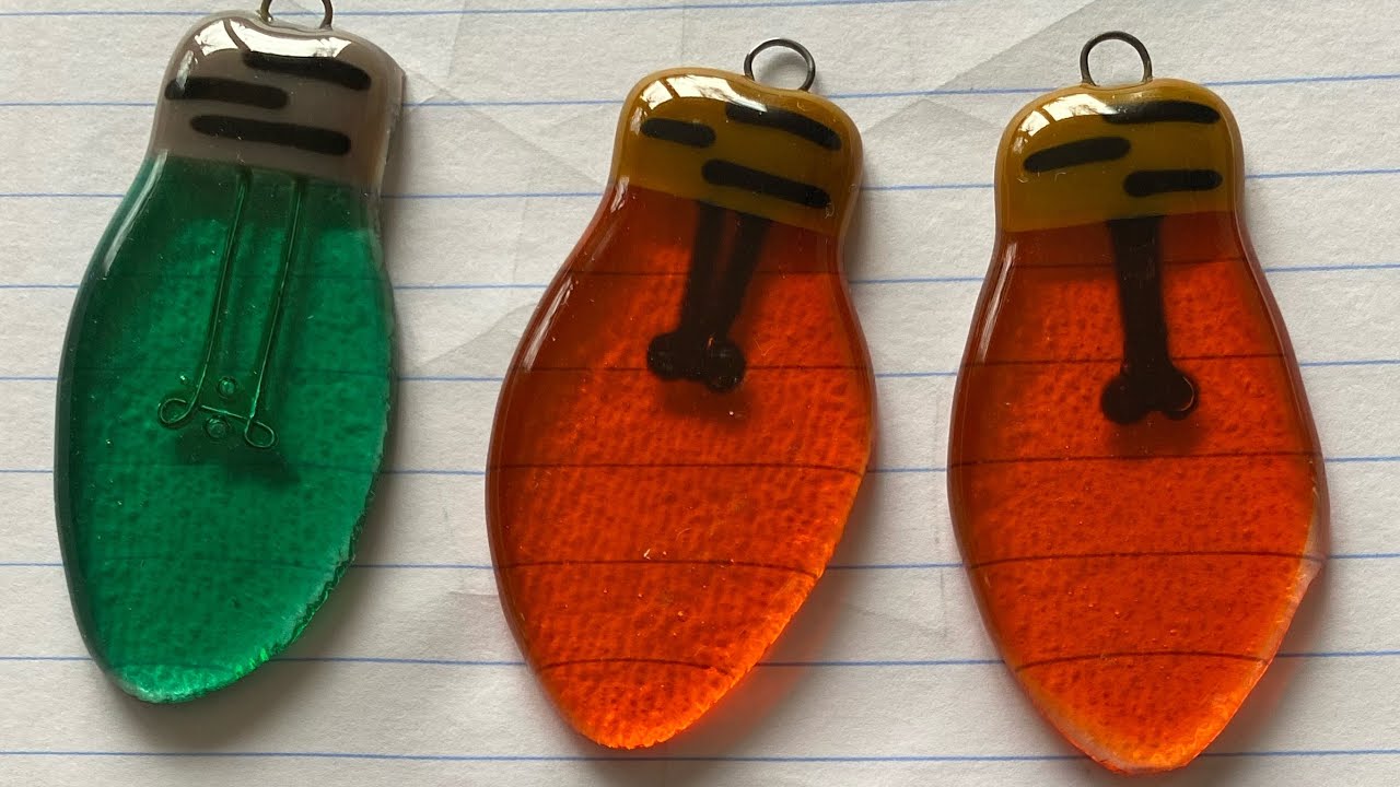 7 Days of Fused Glass Ornaments 2023 Day 6: Christmas Light Bulbs