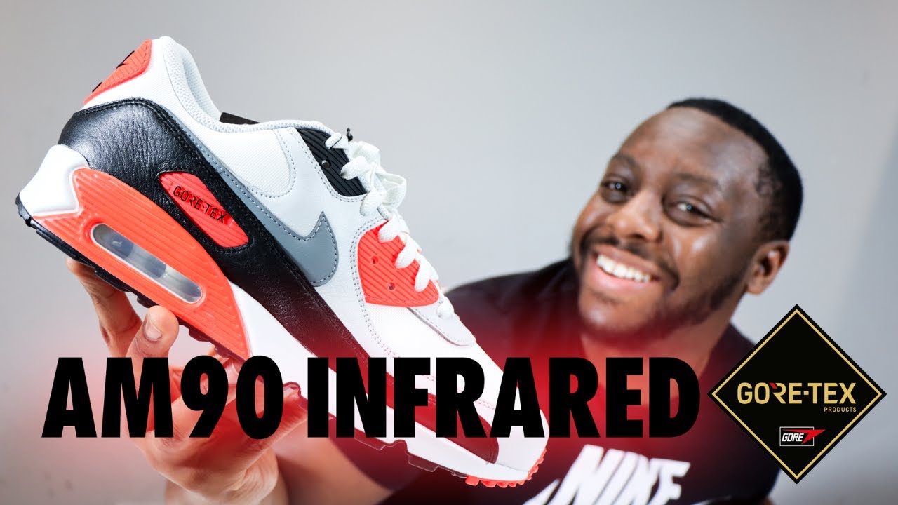 Обзор кроссовок Nike Air Max 90 Gore-Tex Infrared On Foot QuickSchopes 631 Schopes FD5810 101 Cri...