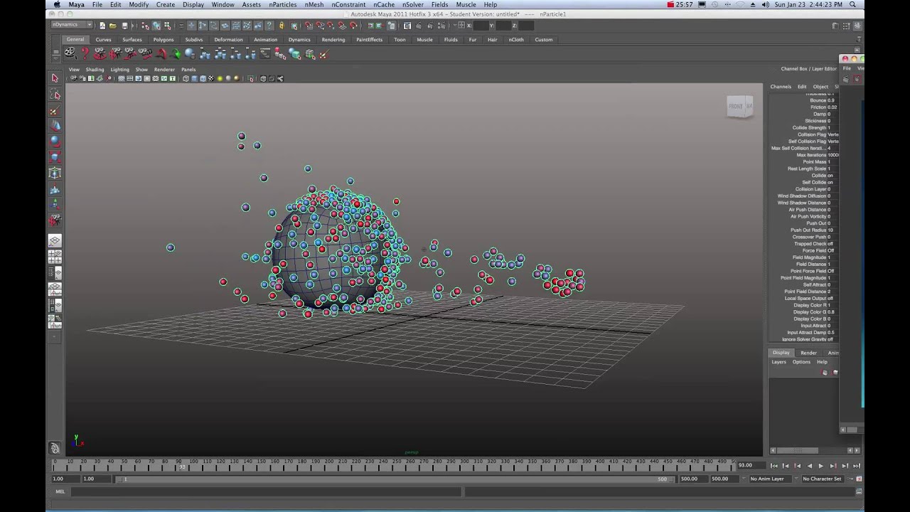 Maya 2011 nCloth with nParticles Goal Tutorial by Stuart Christensen