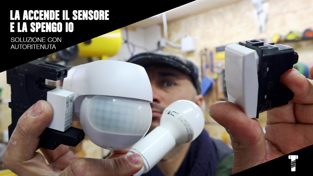 La accende il sensore e la spengo quando decido io con il pulsante