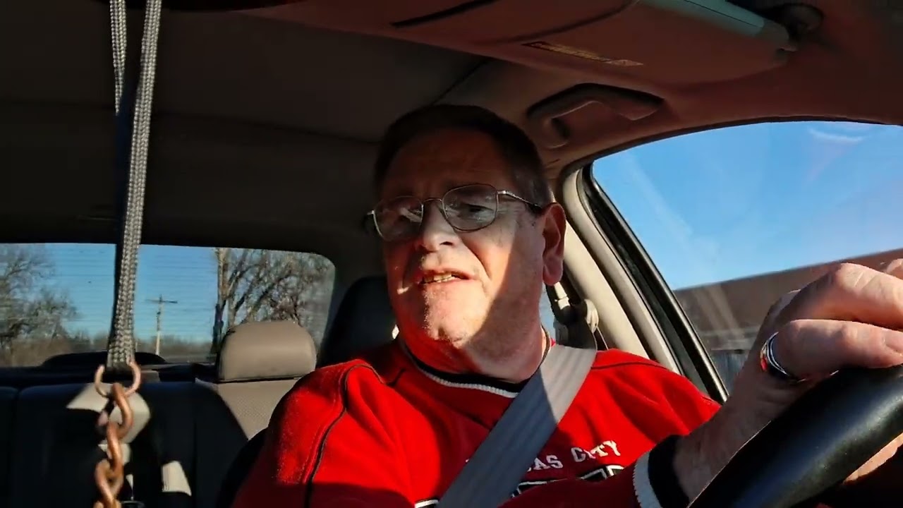 Driving to the car wash. 