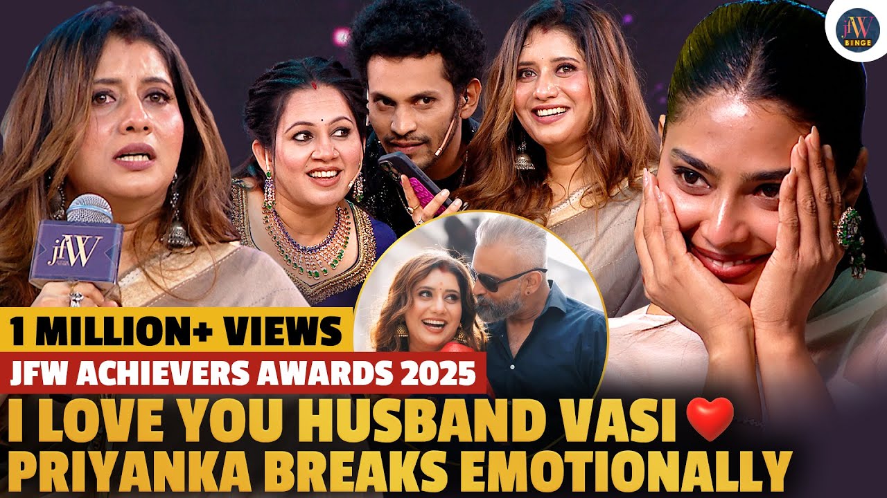 VJ Priyanka🥹Surprise Phone Call to Husband 😍Vasi’s Cutest Proposal Ever! | JFW Achievers Award 2025