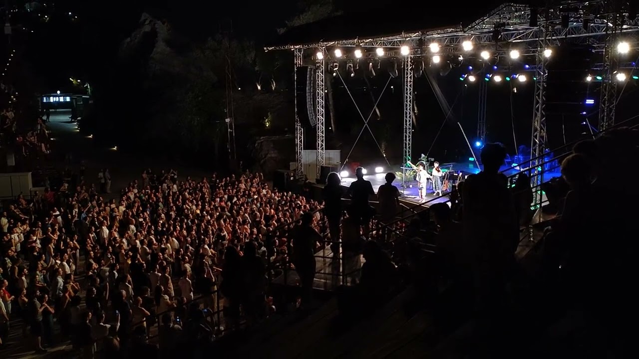 Audience singing under Jacob Collier, Athens July 13th, 2024