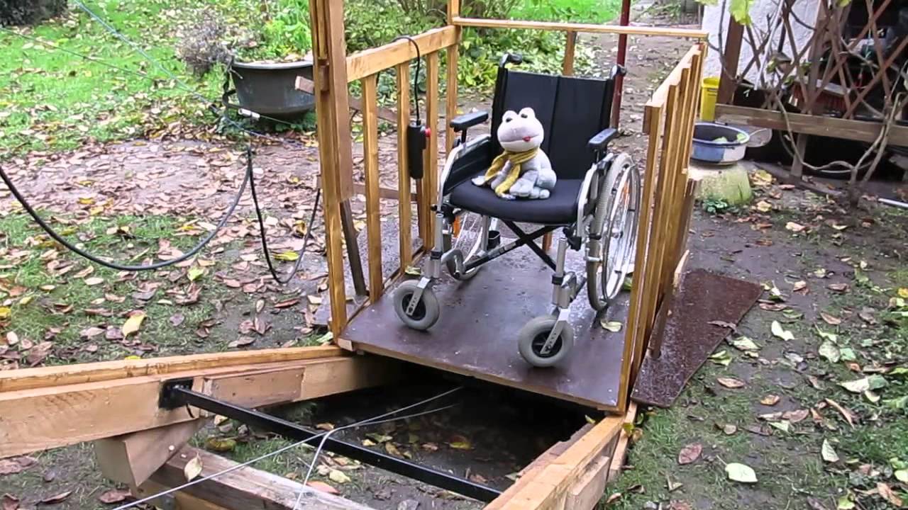 lift elevator hoist home made garden frog frosch seilzug cable winch Bellmann J&uuml;rgen