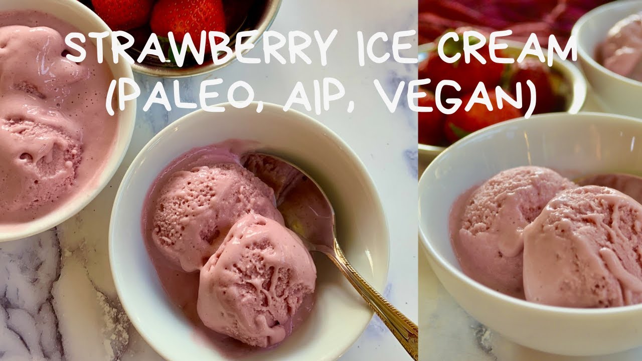 Strawberry Ice Cream (Paleo, AIP, Vegan) || Aukey Ice Cream Maker Review