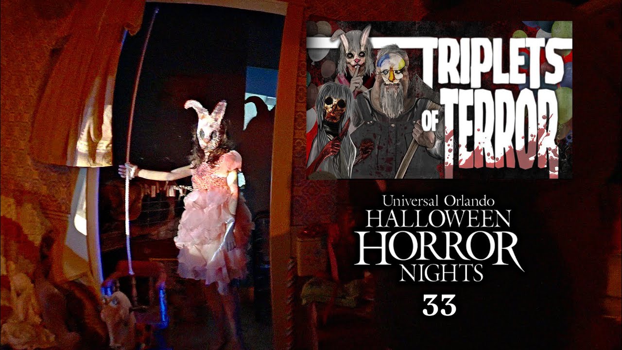 2024 Triplets of Terror Haunted House 4K POV HHN 33 Universal Studios Florida