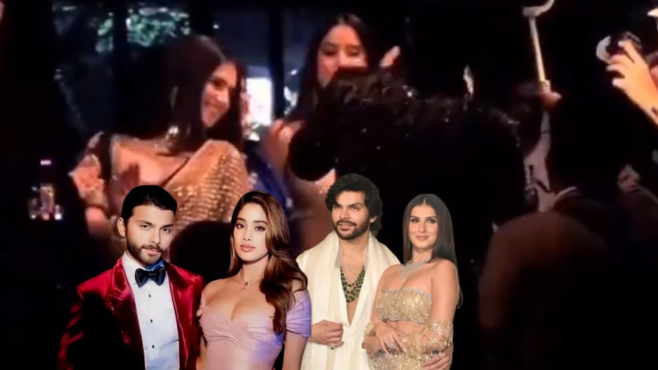  Janhvi Kapoor And shikhar pahariya, Tara sutaria and veer pahariya with together dance performance 