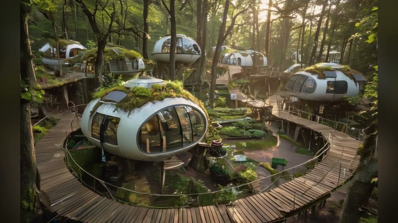 Como sería una Ecoaldea formada por casas Cápsula
