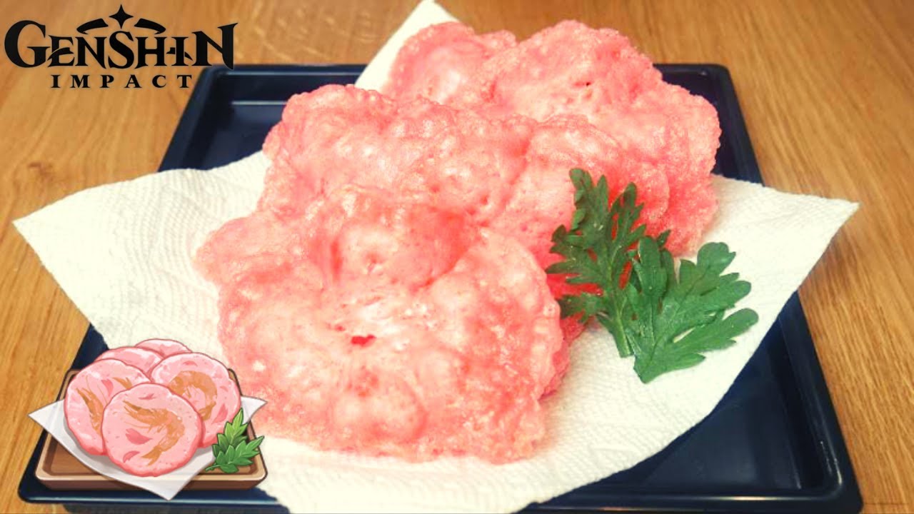 Genshin Impact Recipe #68 / Sakura Shrimp Crackers