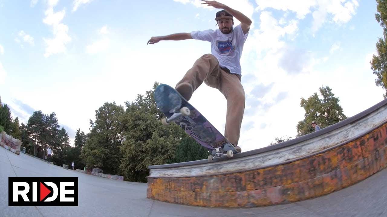 Skateboarding Stalin Plaza in Prague, Czech Republic